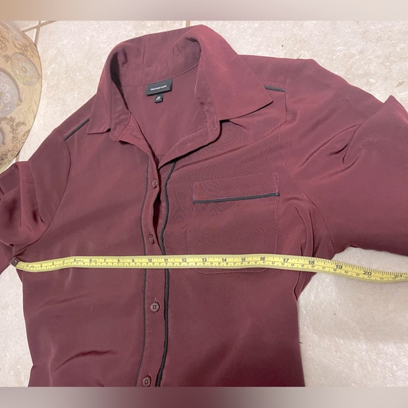 WHO WHAT WEAR BURGUNDY BUTTON DOWN DRESS - Picture 9 of 12